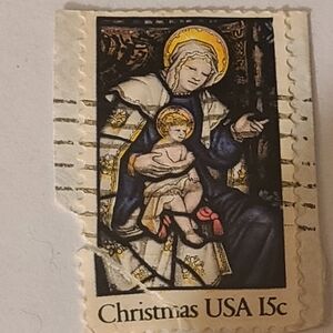 Vintage Christmas USA 15c Stamp 15 Cent Qty 1
